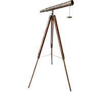 Marine Handmade Nautical Single Barrel Telescope Designer Brown Tube Vintage Antique Brass Finish Wooden Brown Telescopic Tripod Perfect For Home and Office Decoration