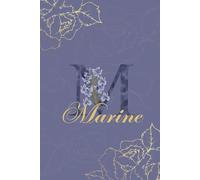 Marine Journal: Monogram M Personalized Floral Notebook for Women Decorative Purple and Gold Monogram Journal, Cute Aesthetic Notebook, Personalized Diary and Birthday Gift for Women Named Marine