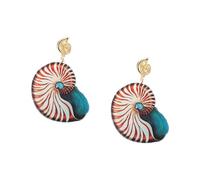 Marine Life Acrylic Drops Earrings for Women, Dark Brown