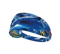 Marine Life Blue Sea World Coral Dolphin,Sports Sweatband for Unisex Multi Headband Elastic Exercise Hairband