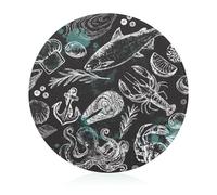 Marine Life Decorative Cutting and Serving Board Long Lasting for Kitchen Dishwasher Safe 20 cm
