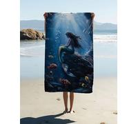 Marine Life Microfibre Beach Towel 200x90cm 1 Pack, Large Beach Towels for Adults Landscape Pattern with Waterproof Storage Bag Quick Dry Sand Free Lightweigh for Travel Pool Camping Gym 33O-6C