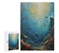 Marine Life Mosaic Puzzle for Adults, 300 PCS, Illustrated Jigsaw Edition, A Focused Activity for Patient Adult Puzzlers