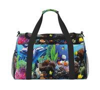 Marine Life Print Womens Sports Bags Travel Bag - Gym Tote Bag with Compartment,Duffel Bags for Men,Ladies Holdall,Carry On Weekend Travel Handbags for Women