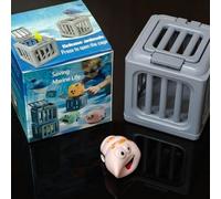 Marine Life Rescue Toy Set - Spring-Loaded Dive Cage with Floating Sea Animal, Press-to-Release Ocean Creature, Pool Diving Toys for Kids Bath Swimming - 2.76 Inch Cube (Snail)