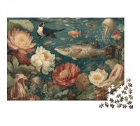Marine Life Underwater World Educational Puzzle Game Suitable for Home Decoration Relatively Difficult 500pcs (52x38cm)