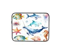 Marine Lifes Watercolor Laptop Sleeve Case Notebook Computer Pouch Tablet Briefcase Carrying Bag for Work 12 Inch