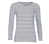 Marine Long Sleeve Stripe T-Shirt SOL'S Off White M