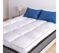 Marine Moon Mattress Topper Queen, Cooling Pillow Top Mattress Topper, Extra Thick Plush Mattress Pad Cover, Overfilled with 7D Down Alternative, Relief Back Pain, Soften Hard Mattress, 80'' x 60''