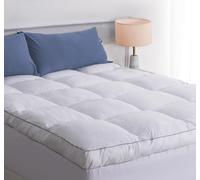 Marine Moon Mattress Topper Queen, Cooling Plush Bed Thick Pillow Top Pad, Hotel Quality Down Alternative for Queen Size with Deep Pocket,Soften Hardened Bed