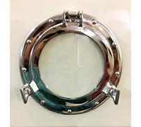 Marine Nautical Store 11.5" Nickel Plated Aluminum Porthole-Window Ship Round Glass Wall Decor Porthole