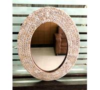 Marine Nautical Store Wall Mirror Bedroom Mother of Pearl Inlay Oval Frame Decorative Home Decor