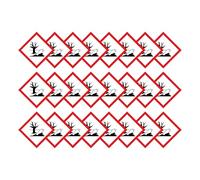 Marine Pollutant Warning Hazard Diamond Multi Pack 100mm x 100mm Strong Adhesive Vinyl Stickers for Safety (24)