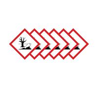 Marine Pollutant Warning Hazard Diamond Multi Pack 100mm x 100mm Strong Adhesive Vinyl Stickers for Safety (6)