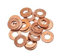 Marine red Brass Copper Extrusion Sealing Gasket M5 M6 M8 M10 M12 M14 M16 M18 M20 M22 M24 Flat Sealing Gasket Ring Gasket(M10x14x1(20pcs))