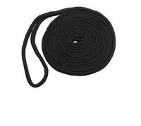 Marine Ropes, 16.5FT-50FT Black DockLine Boat Dock Line Double Braided Nylon Mooring Anchor Rope Ultra Strong(5 8inch 25ft)