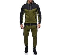 Marine Royal Track Suits for Men Set Full Zip Sweatsuit Outdoor Jogging Men Tracksuits, Army Green, XL