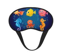 Marine Sea Life Print Sleep Eye Mask Light Blocking Soft and Comfortable Night Eye Blinder for Women Men for Sleeping Travel Night Shift