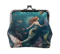 Marine Sea Life Print Stylish Unique Coin Purse Cute Mini Wallet with Kiss Lock Waterproof for Coins