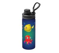 Marine Sea Life Printing 18oz Sports Insulated Kettle Drinking Cup Stainless Steel Portable Cup for Gym