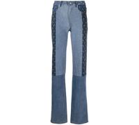 Marine Serre Moon Regenerated straight-leg jeans - Blue 36