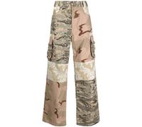Marine Serre patchwork cargo trousers - Green 48