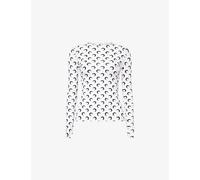 Marine Serre Womens Marine Serre Moon Print Long-Sleeve Jersey Top Optical White L