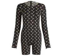 Marine Serre Women's Moon Printed Long Sleeve Short Catsuit Inverse Tan