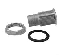 Marine Stainless Steel Barb Short Straight Through Hull Drain, 316 Grade With Custom Gaskets For Snug Fit for All Kinds Of Boats(11/4inch)