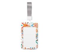 Marine Starfish Coral Print Id Card Holder,Badge Holder with Lanyard,Work Pass Protector for Office Staff School Nurse