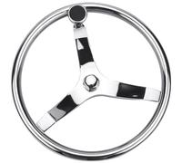 Marine Steering Wheel Mirror Polished Stainless Steel Steering Wheel Boat With Control Knob Yacht Accessories