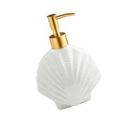 Marine Theme Ceramic Liquid Container Raised Shell Pattern Smooth Surface Practical Spring Mechanism Leaves No Marks On The Home Deck Stoneware Cream Fan Bottle