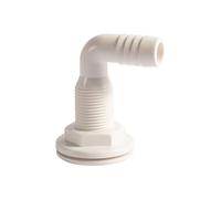 Marine Thru Hull Connector - 0.75 Inch 90 Degree Elbow, ABS Drain Fitting, Right Angle Thru Hull with Durable Construction and Wide Compatibility | Boat Plumbing Part for Bilge Hose Marine Onboard