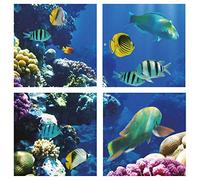 Marine Underwater Scene LED Ceiling Panel 40W, 600x600 MM, 6500K Ceiling Tiles with Corel Reef & Fish Tank 3D Effect Mimics Under Sea Natural Light [Energy Class A+]