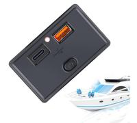 Marine USB Socket - Waterproof Twin USB Charger, Quick Charge QC 3.0 Port Adapter | Weatherproof Boat Flash Drive Outlet, High Speed Charging Dock For Yacht, RV, ATV, And Off Road Vehicles