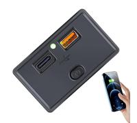 Marine USB Socket - Weatherproof Twin Flash Drive Charger, Quick Charge QC 3.0 Port Adapter | Waterproof Boat USB Outlet, High Speed Charging Dock For Yacht, Boat, ATV, And Off Road Vehicles