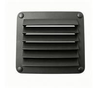Marine Ventilation Vent Louver Grille Panel Cover With Horizontal Louvers Low Profile Form With Four Mounting Holes suitable for boat cabins storage, Black, Large Square Marine Vent
