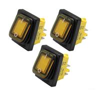 Marine Waterproof Rocker Switch, 4P 15A Toggle Switch with Frame for Better Fit (Yellow)