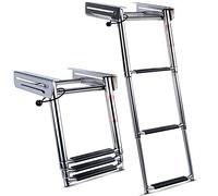 Marinebaby 3-Step Under Platform Telescoping Slide Mount Boat Boarding Ladder, Stainless Steel Marine Ladder