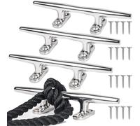 Marinebaby 316 Stainless Steel Boat Cleats 4 inch 5 inch 6 inch Open Base Marine Grade Rope Cleat with Fasteners for Kayaks (5 inch)