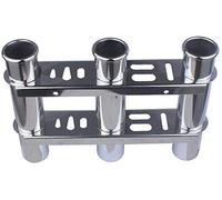 Marinebaby Fishing Rod Holder (Holds 3 Rods) 316 Stainless Steel, 3 Link Tube Stainless Steel 3 Rod Rack, Suit Boats & Yacht