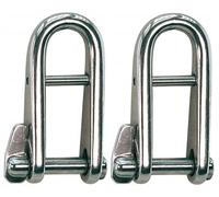 MarineNow 316 Stainless Steel Captive Key Pin Halyard D-Shackle with Bar Choose Size and Quantity (05 mm (3/16"), 02-Pack)