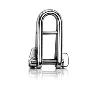 MarineNow 316 Stainless Steel Captive Key Pin Halyard D-Shackle with Bar Choose Size and Quantity (05 mm (3/16"), 01-Pack)