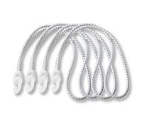 Marineo Zeising Bungee Cords Pack of 4, 30 cm, High-Quality, Durable Sail Tie with Rubber Loop and Hook for Boat Sports and Load Securing