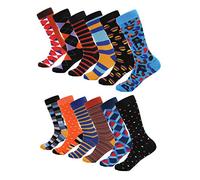 Marino Men's Dress Socks - Colorful Funky Socks for Men - Cotton Fashion Patterned Socks - 12 Pack - - 13-15