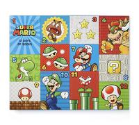 Mario Boys Super Assorted Crew & Ankle 12 Days of Socks Advent Box, White, Assorted, 9-11