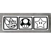 Mario Kart Sticker - Fun Themed Vinyl Decal for Car, Bumper, Wall, Window, Mirror, Laptop, or Car - HSS786 (Medium - 6cm x 20cm, Black)