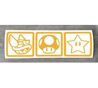 Mario Kart Sticker - Fun Themed Vinyl Decal for Car, Bumper, Wall, Window, Mirror, Laptop, or Car - HSS794 (Medium - 6cm x 20cm, Golden Yellow)