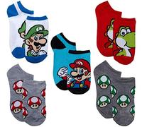 Mario Nintendo New Item Super Bros. Kids 5 pk no show socks