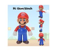 (Mario, No Box) Super Mario Action Figure Bowser Princess Peach Anime Game All Star Collection Model Toy for Children